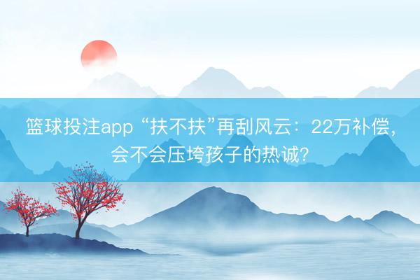 篮球投注app “扶不扶”再刮风云：22万补偿，会不会压垮孩子的热诚？