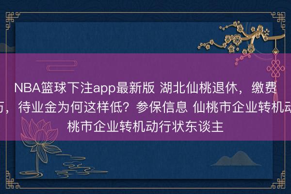 NBA篮球下注app最新版 湖北仙桃退休,缴费31年账户6万,待业金为何这样低?参保信息 仙桃市企业转机动行状东谈主