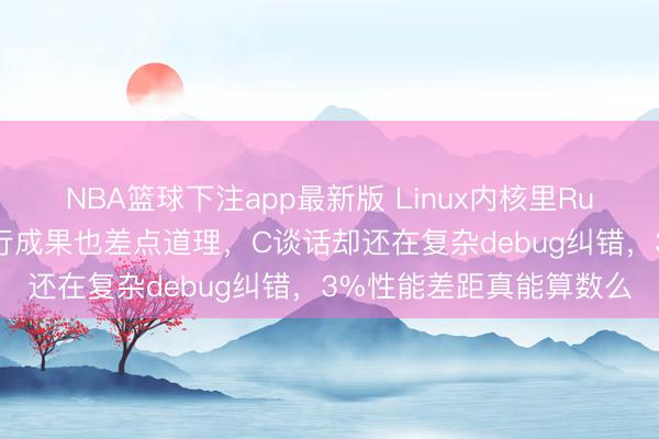 NBA篮球下注app最新版 Linux内核里Rust代码加载时稍慢，运行成果也差点道理，C谈话却还在复杂debug纠错，3%性能差距真能算数么
